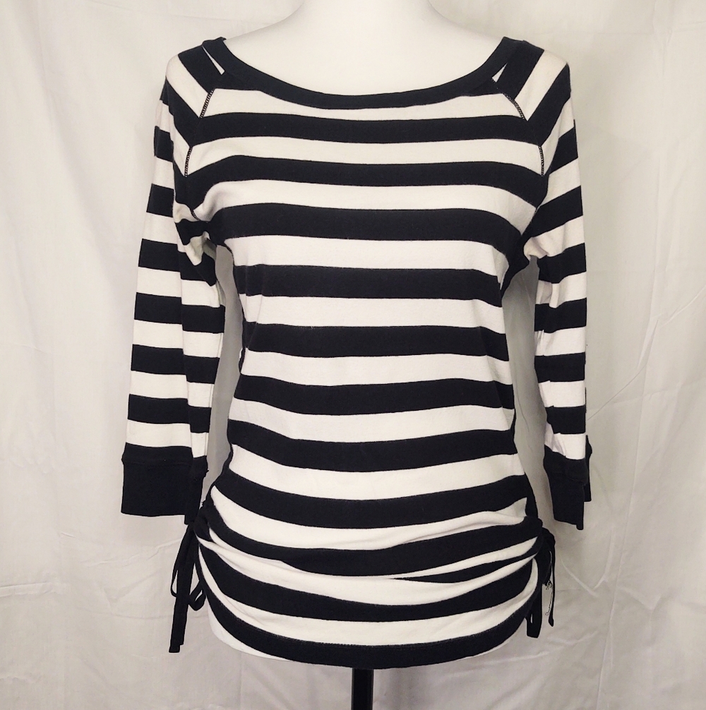 Lauren Ralph Lauren Cinched Sides Striped Top S